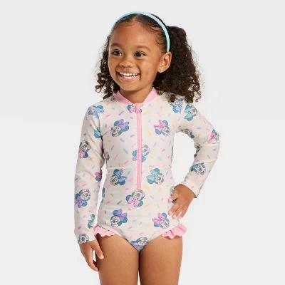 Детский купальник Disney Minnie Mouse UPF 50+, белый