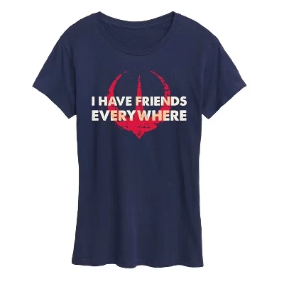 Women's -  - Friends Everywhere Short Sleeve Graphic T-Shirt blue