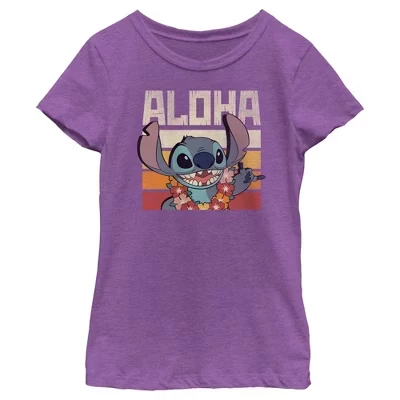 Футболка Lilo & Stitch для девочек «Алоха», фиолетовая