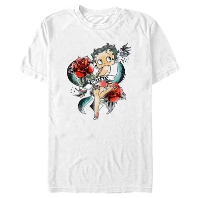 Мужская футболка с татуировкой Cutie Rose, белая