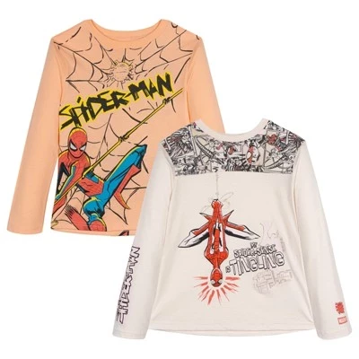 Детские футболки Marvel Spider-Man, 2 шт., бежевые