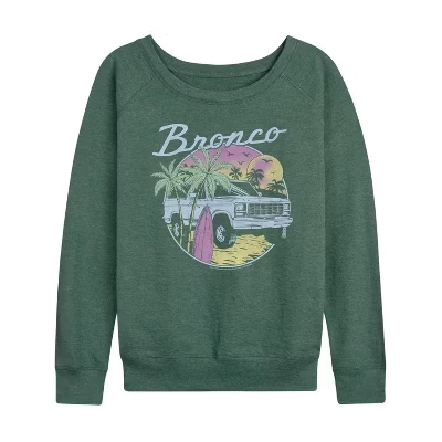 Женская пляжная рубашка Bronco из легкого французского махрового материала с широким вырезом и длинным рукавом с графическим рисунком heather juniper