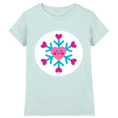 Футболка для девочек Unlock The Magic Snowflake Sparkle Bear Belly светло-голубого цвета