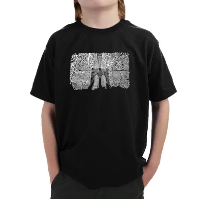 Бруклинский мост - футболка с надписью Boy's Word Art, черная
