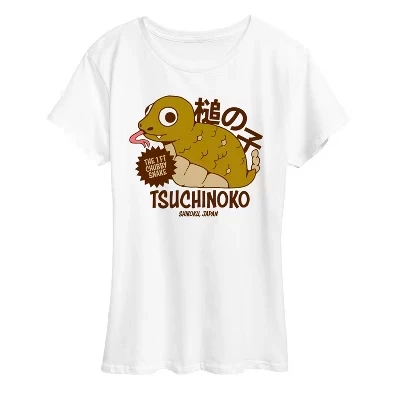 Женская футболка Instant Message Tsuchinoko с принтом, белая