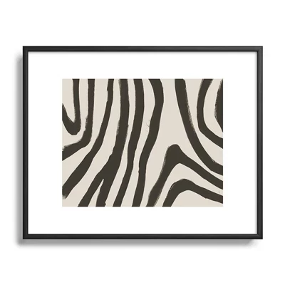 Настенное панно Deny Designs «Painted Zebra» в черной раме