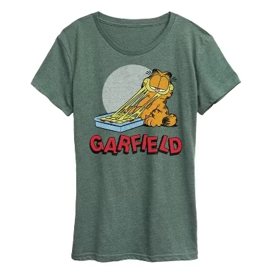 Женская футболка Garfield Lasagna Logo, меланжево-зеленая