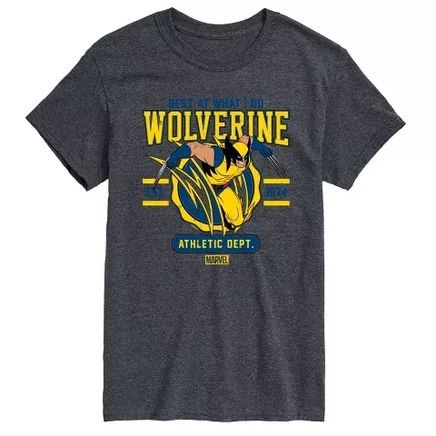 Мужская футболка Wolverine Collegiate Scratch с коротким рукавом и графическим рисунком heather charcoal