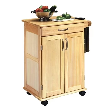 Маленькая кухонная тележка General Line с натуральным верхом коричневого цвета - Homestyles