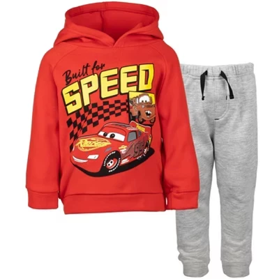 Флисовый пуловер с капюшоном и брюками от Pixar Cars Lightning McQueen от маленького ребенка до Большого ребенка