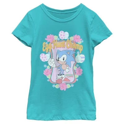 Футболка для девочек Sonic Egg Hunt Champ, синяя