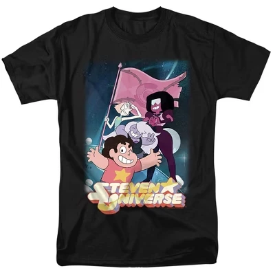 Футболка для взрослых с флагом Crystal Gem Flag черная