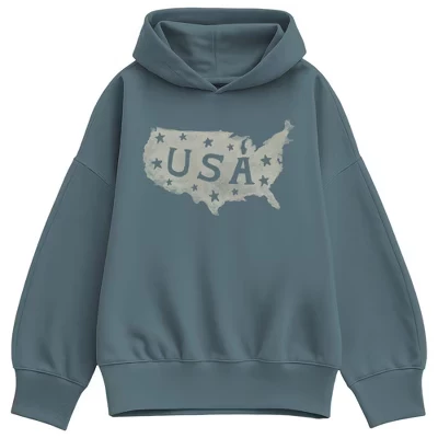 Женская толстовка с капюшоном из овечьей шерсти Old USA Oversize
