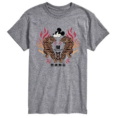 Мужская футболка с коротким рукавом Mickey Tiger Art и графическим рисунком athletic heather