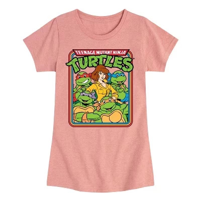 Детская футболка Teenage Mutant Ninja Turtles Retro Group April, пыльно-розовая
