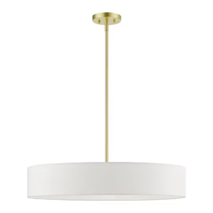 Подвес Livex Lighting Venlo, 5 ламп, латунный с белым