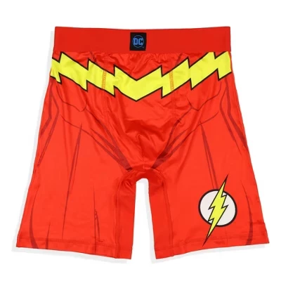 Мужские трусы-боксеры DC Comics The Flash с логотипом супергероя, облегающее нижнее белье, Красный красный