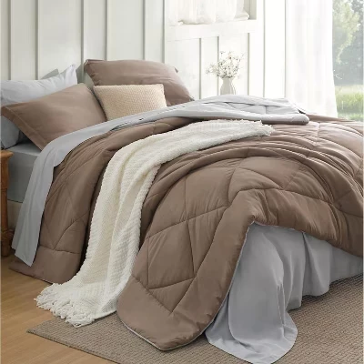Комплект постельного белья Bedsure, 7 предметов, коричневый