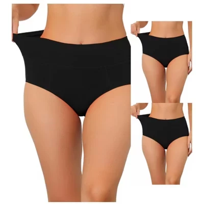 Женские корректирующие трусы Allegra K, 3 пары, черные
