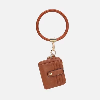 Веганский кожаный браслет-брелок Jordyn с держателем кредитной карты от Mia K cognac