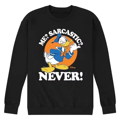 Мужской флисовый свитшот Disney Donald Duck «Never Sarcastic», черный