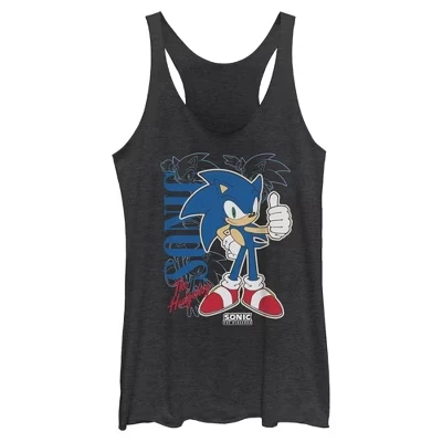 Женская майка Sonic the Hedgehog Thumbs Up, черная
