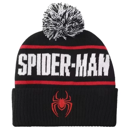 Мужская шапка Marvel Spider-Man с отворотом, черная