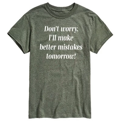 Мужская футболка с коротким рукавом и рисунком Better Mistakes Tomorrow зеленого цвета.
