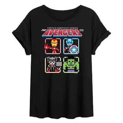 Женская футболка Marvel Avengers 8Bit, оверсайз, черная