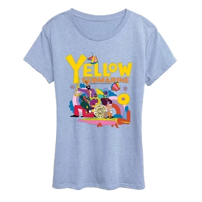 Женская футболка The Beatles Yellow Submarine, синяя