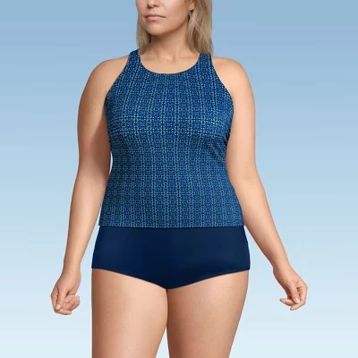 Женский топ для танкини Lands End Tugless, синий