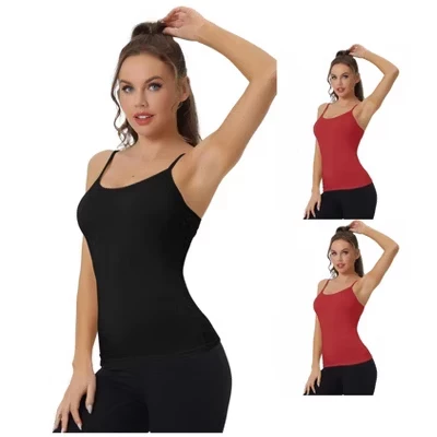Женские майки INSPIRE CHIC с вшитым бюстгальтером, бордовые, 3 шт