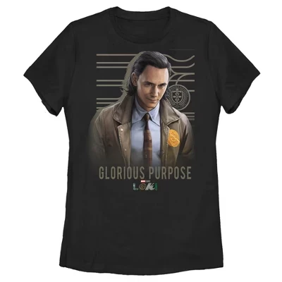 Женская футболка Loki Glorious Purpose черного цвета