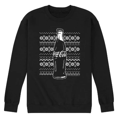 Мужской праздничный свитер Coca-Cola с графическим рисунком, флисовая толстовка черного цвета