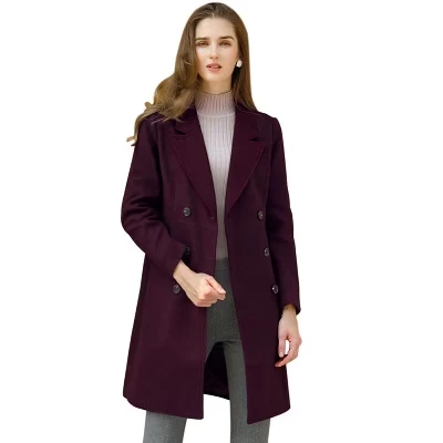 Женское пальто INSPIRE CHIC двубортное длинное, фиолетовое