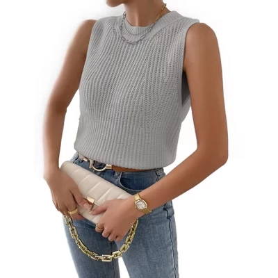 Женский вязаный жилет Yesfashion, серый