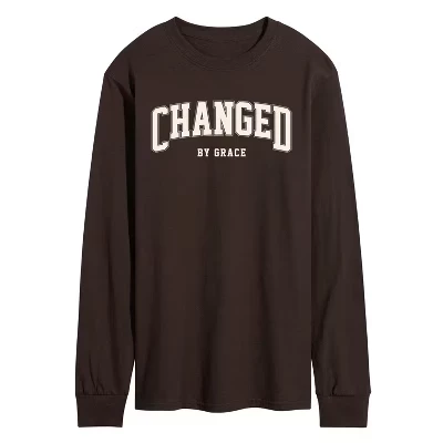Мужская футболка с длинным рукавом Changed By Grace Collegiate Collegiate с графическим рисунком