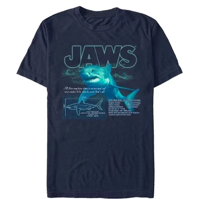 Мужская футболка Jaws Shark Blueprint синего цвета