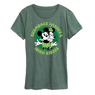 Женская футболка с коротким рукавом Shamrock Wishes Irish Kisses и графическим рисунком heather juniper