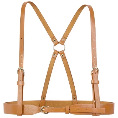 Женский панк-поясной кожаный ремень Body Harness Готические широкие ремни 1шт карамель