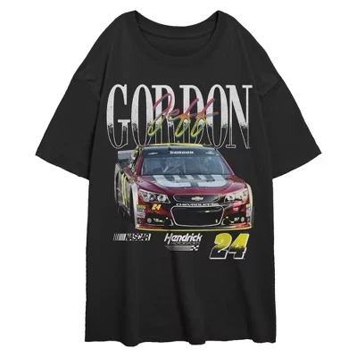Женская футболка Jeff Gordon Racing Car с номером 24 для юниоров черная
