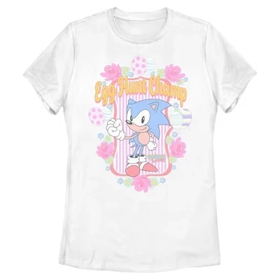 Женская футболка Sonic «Чемпион охоты», белая