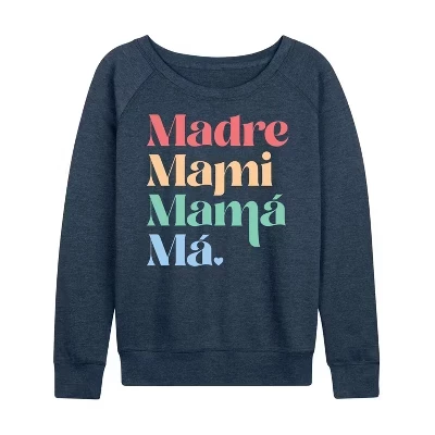 Женский лонгслив Instant Message Madre Mami Mama Ma, индиго