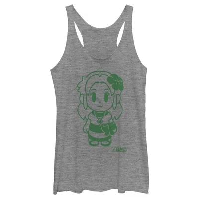 Женская спортивная майка Legend of Zelda's Awakening от Marin Avatar Racerback серого цвета