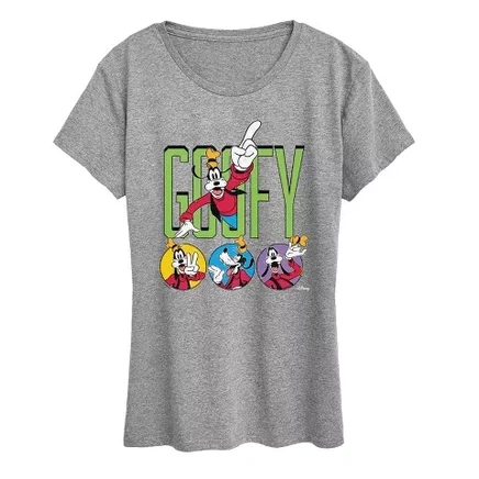 Женская футболка Goofy Tee с коротким рукавом и графическим рисунком heather grey