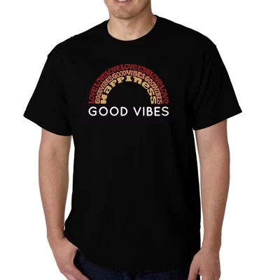 Мужская футболка Word Art - Good Vibes черного цвета
