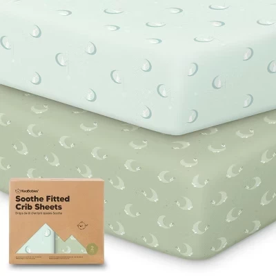 простыни для детской кроватки 2pk Soothe, нейтральные, органические, подходят для стандартного детского матраса lunaris размером 52x28 см