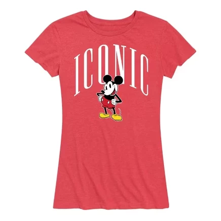 Женская футболка Disney Iconic Mickey, меланжево-красная