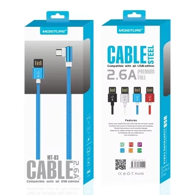 Кабель USB — Type-C Reiko Moisture 2.6A, синий