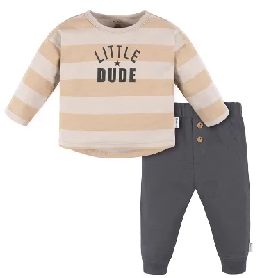 Детский комплект Gerber для мальчика, 2 шт., с принтом Little Dude